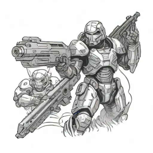 doom slayer tattoo design idea