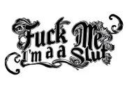 Tramp stamp that says "Fuck Me I'm a Slut tattoo design idea