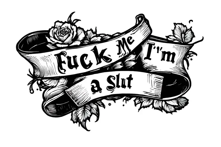 Tramp stamp that says "Fuck Me I'm a Slut tattoo design idea