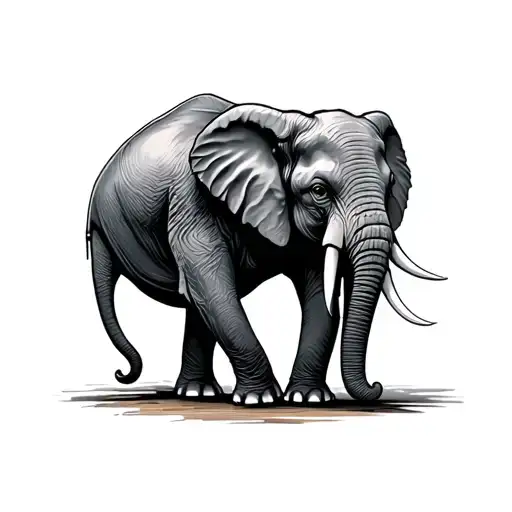 psalms 23 4 elephant tattoo design idea