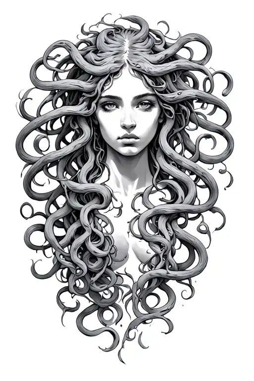 medusa tattoo somewhat animated looking tattoo design idea
