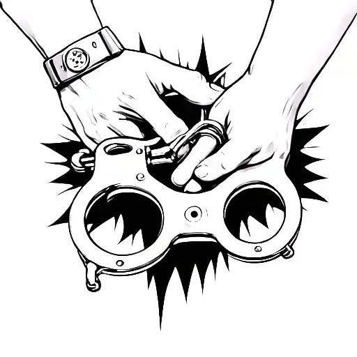 handcuffs tattoo design idea