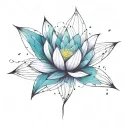 single interstellar lotus flower with color tattoo design idea