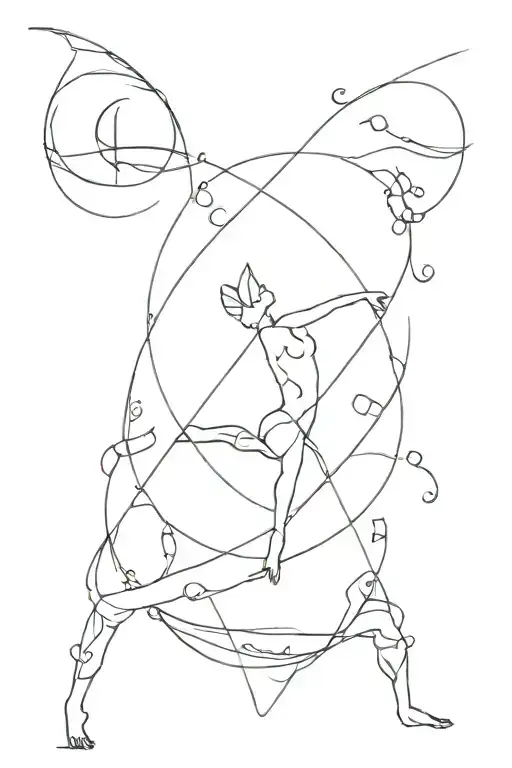 four elements incorporated with music and dance movements  tattoo design idea