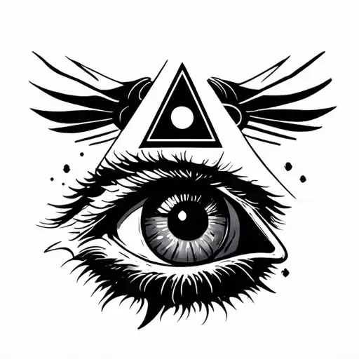 aviation music travel illuminati eye tattoo design idea