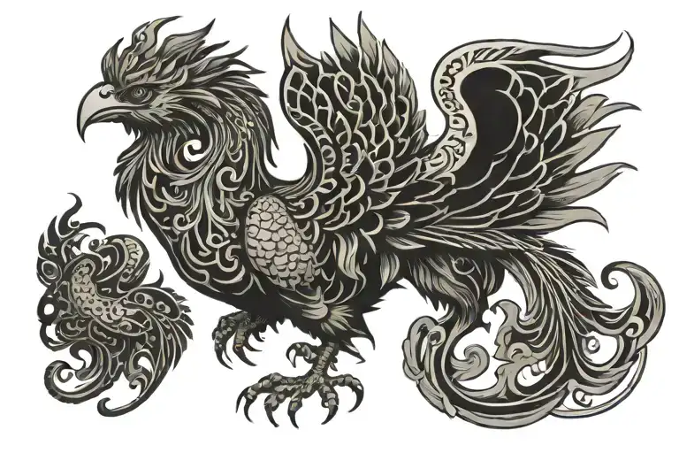 Simurgh tattoo design idea