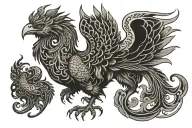 Simurgh tattoo design idea