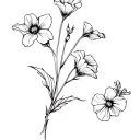 3 Cosmo and 3 Sweet Pea Flower bouquet tattoo design idea