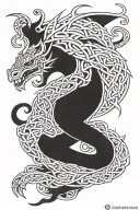 celtic dragon wrapping tattoo design idea