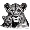 Lioness And Cub tattoo design idea