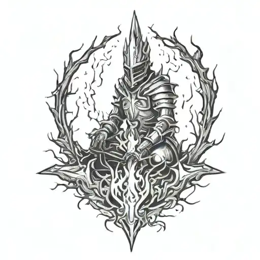 dark souls bonfire tattoo design idea