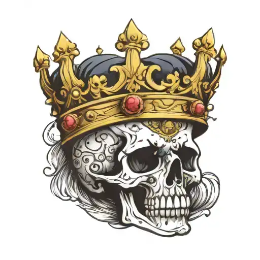 Skull wearing a crown that says G59 tattoo design idea