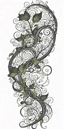 black vines with space and magic theme sleeve tattoo design idea