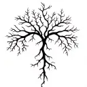 Smooth, branching lines like soft energy veins. Organic and calm, no shading, natural anatomical flow. tattoo design idea