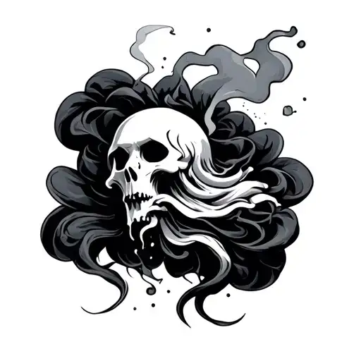 Smoking Ghost tattoo design idea