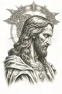 Jesus Christ praying tattoo design idea