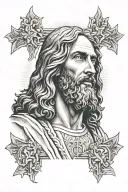 Jesus Christ praying tattoo design idea