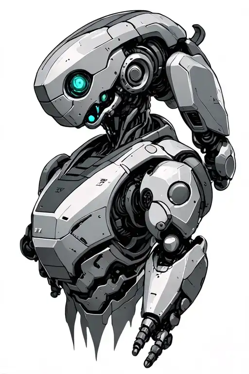 robotic mech trans tattoo design idea