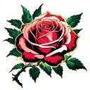 rose with light shining through its branches tattoo design idea