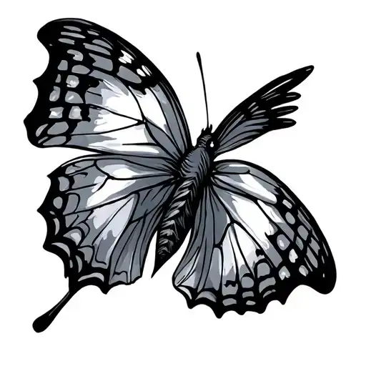 morpho Menelaus flying tattoo design idea