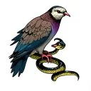 snake dove tattoo design idea