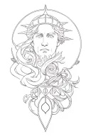Antic greek mythology and numbers tattoo design idea