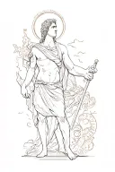 Antic greek mythology and numbers tattoo design idea
