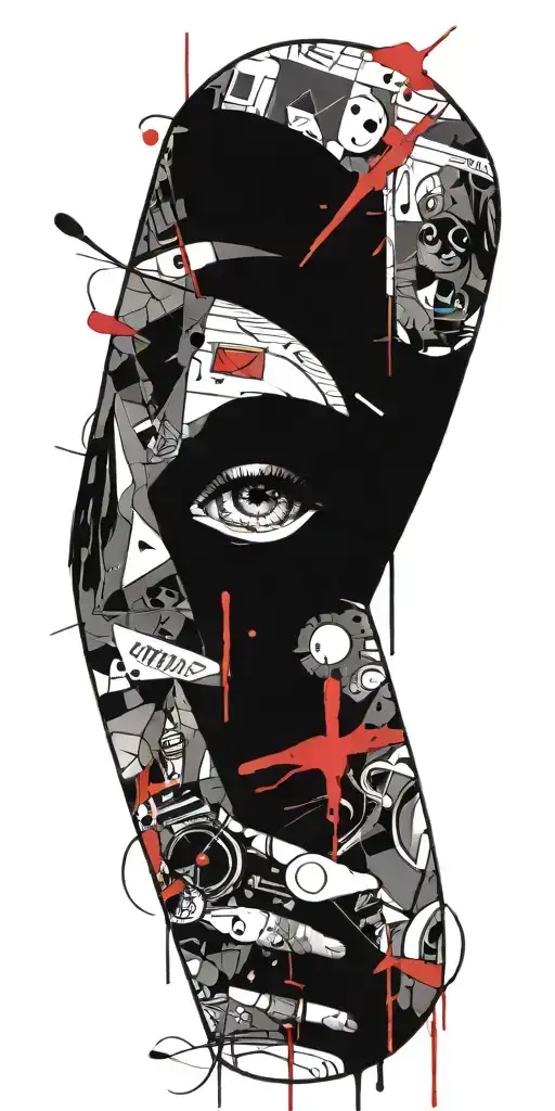 comic strip tattoo design idea