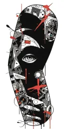 comic strip tattoo design idea