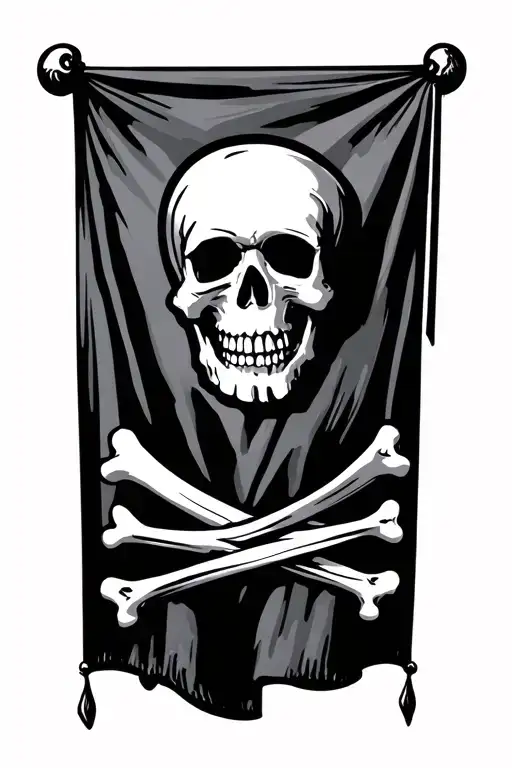 simple jolly roger flag tattoo design idea