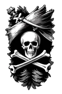 simple jolly roger flag tattoo design idea