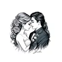 long distance relationship getting married tattoo design idea