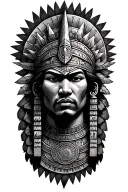 aztec warrior pyramid sun calender tattoo design idea