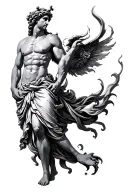 tyche greek god tattoo design idea