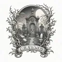 Graveyard tattoo design idea
