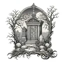 Graveyard tattoo design idea