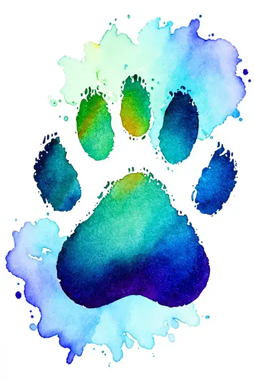 Rainbow Bridge, Paw Print, Nose Print tattoo design idea