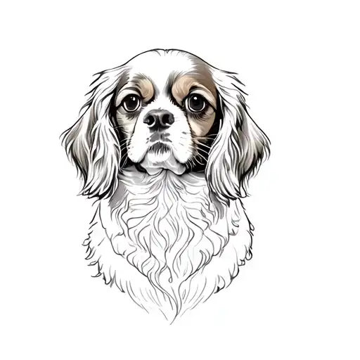 Cavalier King Charles Spaniel tattoo design idea
