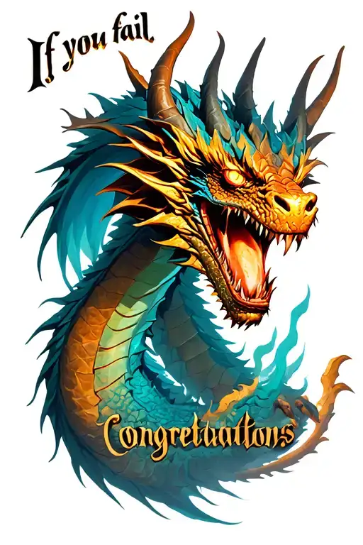 "If you fail congratulations" Skyrim dragon language tattoo design idea