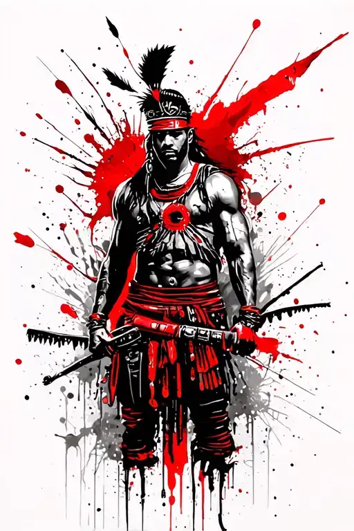 taino Warrior Soldier tattoo design idea