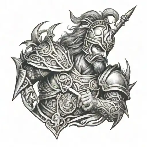 Karna Warrior Battle tattoo design idea