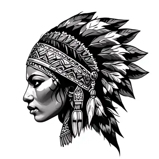 Indian Women's Warrior tattoo design idea