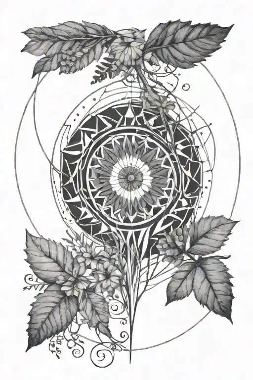 circle of life, fleeting moments wrapped in nature tattoo design idea