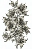 wispy wildflower stems tattoo design idea