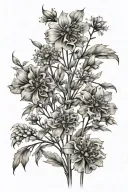 wispy wildflower stems tattoo design idea