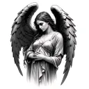 fallen wounded angel tattoo design idea