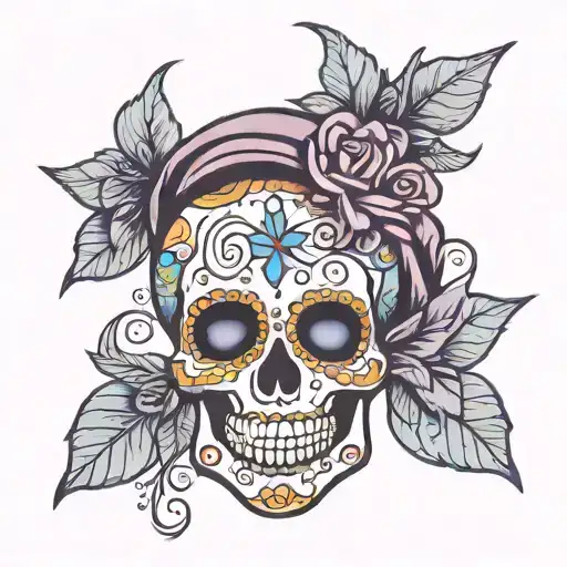 sugar skull tattoo design idea