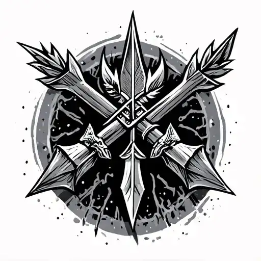 arrow, hunting, Nordic, marines tattoo design idea