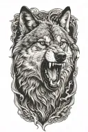 growling wolf tattoo design idea