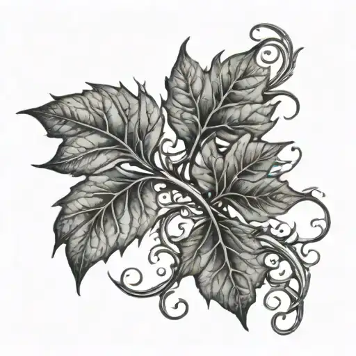 Weirwood Leaves tendril tattoo design idea